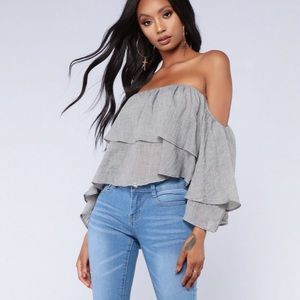 Fashion nova halter crop top. Worn once. Great condition.